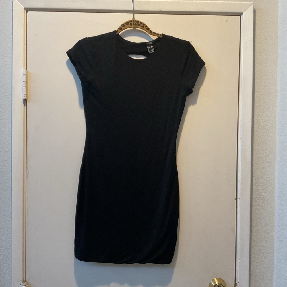 Forever 21 Black Short Sleeve Bodycon Mini Dress